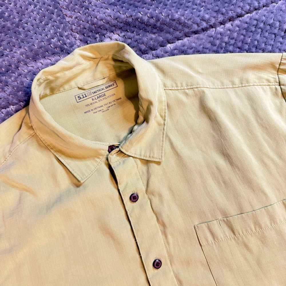 5.11 Tactical Series Mens XL Short Sleeve Button Down Shirt Lime Green TAC-U30